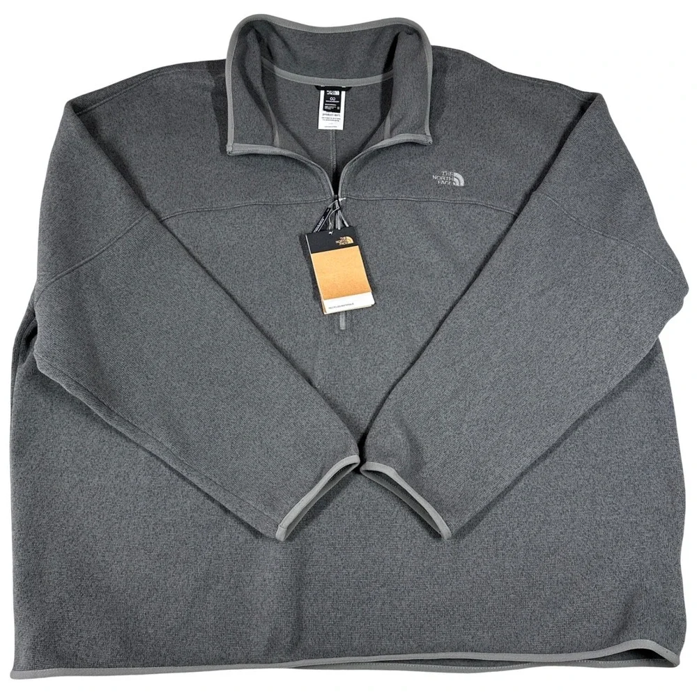 The North Face Mens Big‎ Fringe 1/2 Zip Fleece Smoked Pearl Heather 4X NF0A84JR